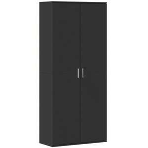 vidaXL Buffet haut noir 80x35x180 cm bois d'ingénierie