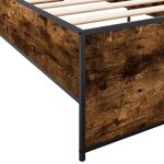 vidaXL Cadre de lit chêne fumé 90x190 cm bois d'ingénierie et métal