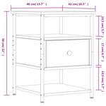 vidaXL Tables de chevet 2 Pièces chêne fumé 40x42x56 cm bois d'ingénierie