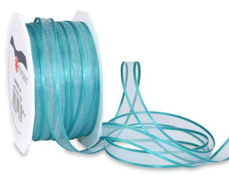 Organza marseille 50-m-rouleau 10 mm  turquoise