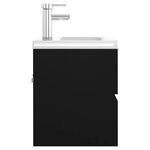 vidaXL Armoire d'évier avec lavabo intégré Noir Aggloméré