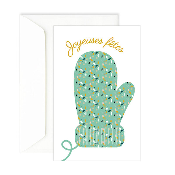 Carte joyeuses fêtes moufles