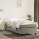vidaXL Cadre de lit Gris clair 90x200 cm Velours