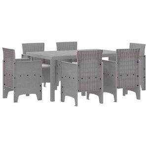 vidaXL Ensemble de salle à manger pour jardin 7 Pièces Gris clair