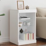 vidaXL Buffet avec lumières LED blanc 41x37x67 cm