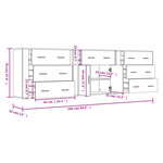 vidaXL Buffets 3 Pièces Blanc Bois d'ingénierie