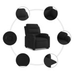 vidaXL Fauteuil inclinable noir tissu