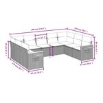 vidaXL Salon de jardin avec coussins 9 Pièces beige résine tressée