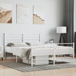 vidaXL Cadre de lit métal avec tête de lit/pied de lit blanc 150x200cm