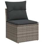 vidaXL Salon de jardin avec coussins 12 Pièces gris résine tressée