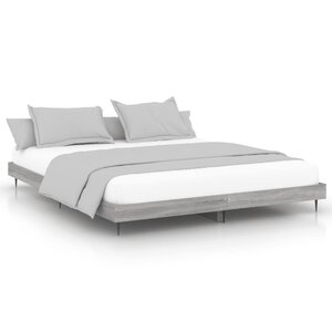 vidaXL Cadre de lit sonoma gris 160x200 cm bois d'ingénierie