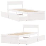 vidaXL Cadre de lit sans matelas blanc 90x200 cm bois de pin massif