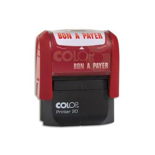 Timbre à encrage automatique , empreinte rouge 38x14 mm : BON A PAYER COLOP