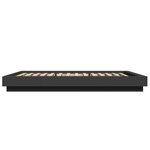vidaXL Cadre de lit avec lumières LED noir 120x190cm bois d'ingénierie