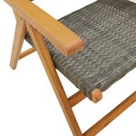 vidaXL Chaises inclinables de jardin lot de 8 gris rotin bois massif