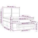 vidaXL Sommier à lattes de lit avec matelas Cappuccino 140x200 cm
