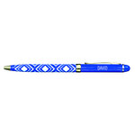 Stylo fin en métal laqué bleu - David