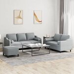 vidaXL Ensemble de canapés 3 Pièces coussins gris clair tissu