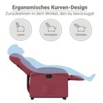 vidaXL Fauteuil inclinable rouge bordeaux tissu