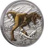 Pièce de monnaie 2 Dollars Niue 2020 1 once argent Antique – Tyrannosaure