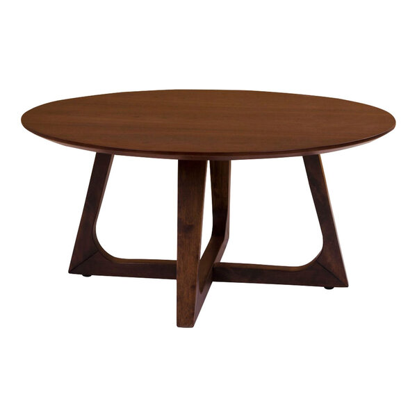 Table basse placage de noyer Ø 75 x 36 cm