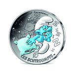 Monnaie de 10 euro argent colorisée le schtroumpf paresseux