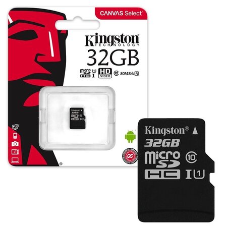 Carte mémoire Micro Secure Digital (micro SD) Kingston Canvas Select 32 Go  SDHC Class 10 avec adaptateur - La Poste