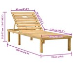 vidaXL Chaise longue Bois de pin imprégné