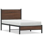 vidaXL Cadre de lit en métal avec tête de lit chêne marron 80x200 cm