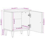 vidaXL Tables de chevet 2 Pièces 40x33x46 cm Bois de manguier solide