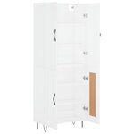 vidaXL Buffet haut Blanc 69 5x34x180 cm Bois d'ingénierie