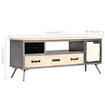 vidaXL Meuble TV Bois de manguier massif et acier 120x30x45 cm