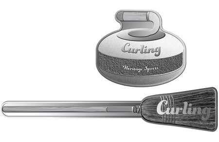 Pièce de monnaie en Argent 1 Dollar g 15.57 (1/2 oz) Millésime 2022 Heritage Sports CURLING