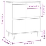 vidaXL Buffet Sonoma gris 60x35x70 cm Bois d'ingénierie