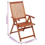 vidaXL Chaises pliables de jardin 6 Pièces Bois d'acacia solide