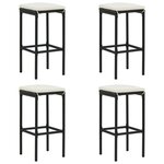 vidaXL Ensemble de bar de jardin avec coussins 5 Pièces Noir