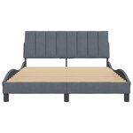 vidaXL Cadre de lit avec tête de lit Gris foncé 140x200 cm Velours
