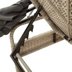 vidaXL Chaise longue avec auvent et table gris clair résine tressée