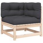 vidaXL Canapé de jardin avec coussins 2 places bois de pin massif