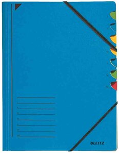Classeur trieur A4 carton 7 compartiments bleu LEITZ