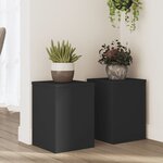 vidaXL Supports pour plantes 2 Pièces noir 25x25x35 cm bois d'ingénierie