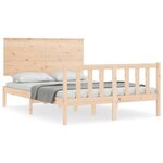 vidaXL Cadre de lit avec tête de lit 120x200 cm bois massif