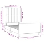 vidaXL Cadre de lit avec tête de lit marron foncé 90x200 cm Tissu