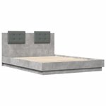 vidaXL Cadre de lit avec tête de lit gris béton 140x200 cm