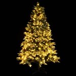 vidaXL Sapin de Noël pré-éclairé et pommes de pin vert 195cm PVC et PE