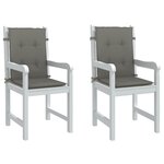 vidaXL Coussins de chaise à dossier bas lot de 2 gris foncé mélangé