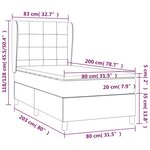 vidaXL Sommier à lattes de lit avec matelas Taupe 80x200 cm Tissu