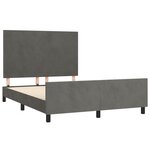 vidaXL Cadre de lit avec tête de lit Gris foncé 140x190 cm Velours