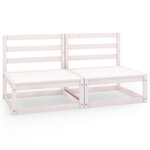 vidaXL Canapé à 2 places de jardin Blanc Bois de pin solide