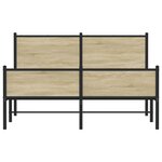 vidaXL Cadre de lit en métal sans matelas chêne sonoma 140x200 cm
